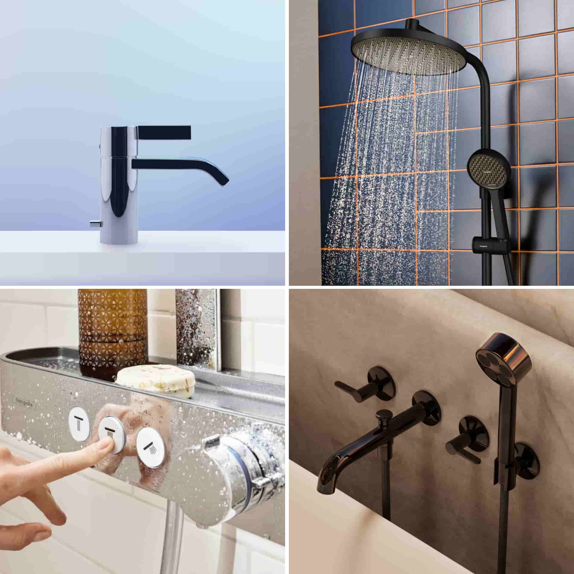 Badarmaturen für Waschbecken, Dusche und Badewanne.