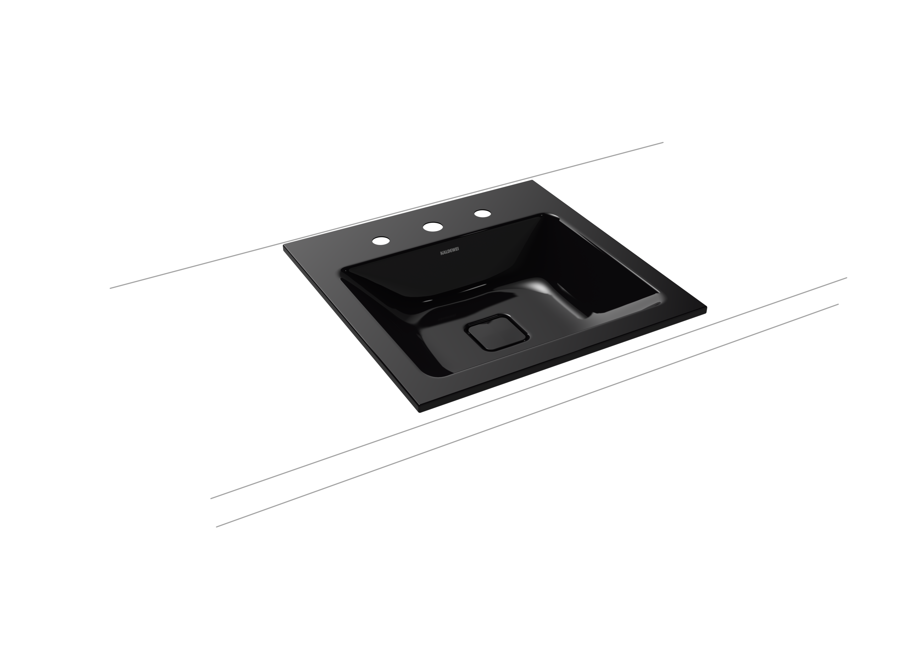Kaldewei Cono Einbauwaschtisch 500 x 500 x 14mm, mit 1 x 3 Hahnlöchern