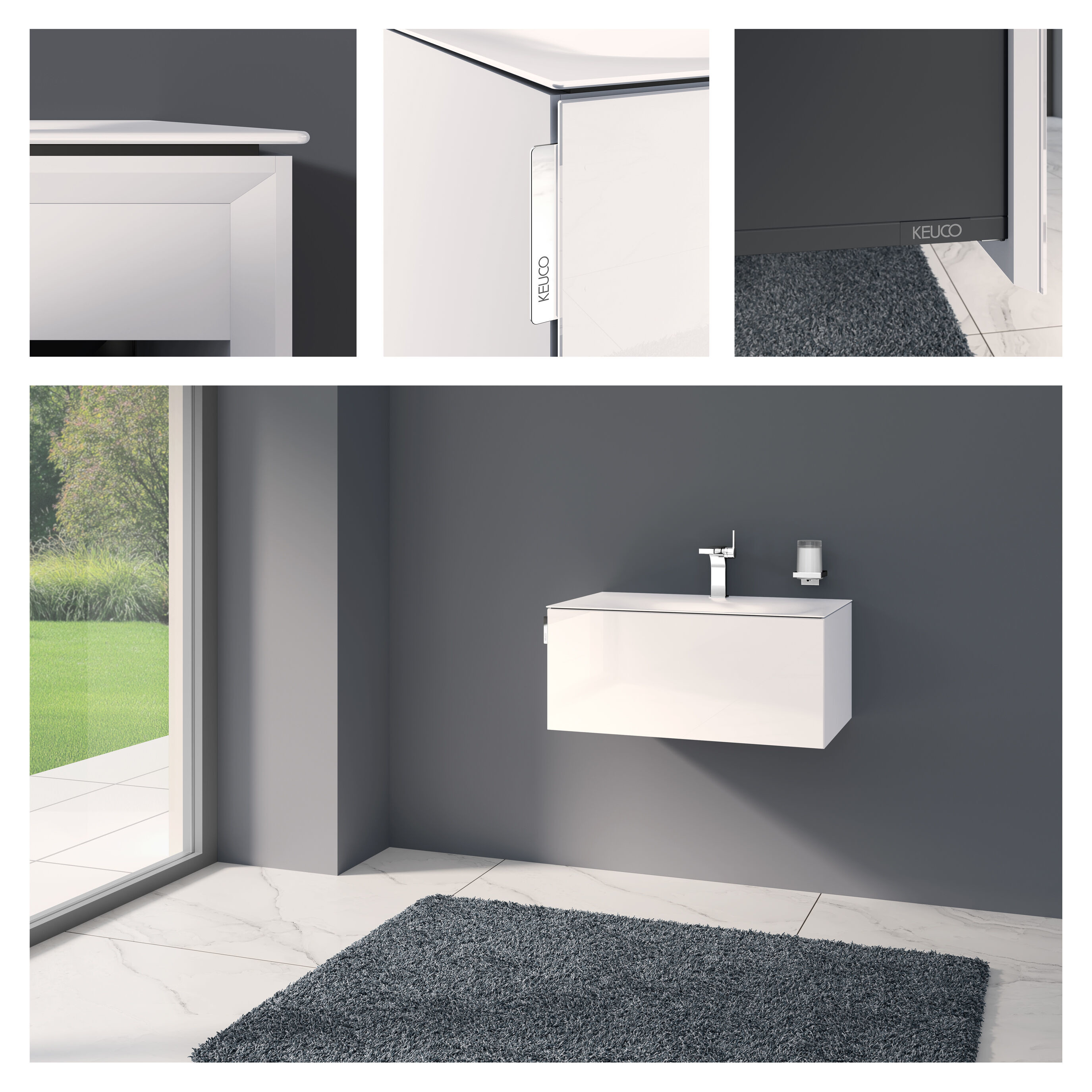Edition 11 Art bathroom furniture set 80cm white