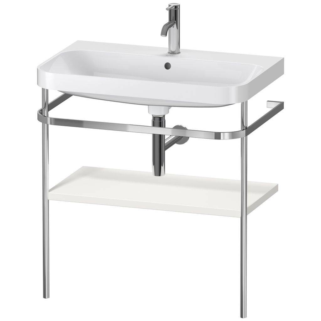 Duravit Happy D.2 Plus Möbelwaschtisch c-shaped mit Metallkonsole, bodenstehend, 775 x 490mm