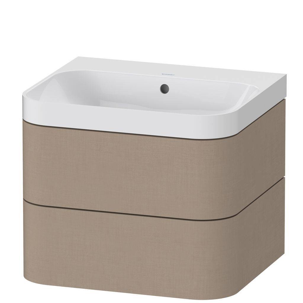 Duravit Happy D.2 Plus Möbelwaschtisch c-shaped mit Unterbau, wandhängend, 575 x 490mm
