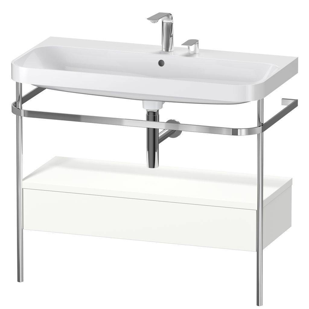 Duravit Happy D.2 Plus Möbelwaschtisch c-shaped mit Metallkonsole, bodenstehend, 975 x 490mm