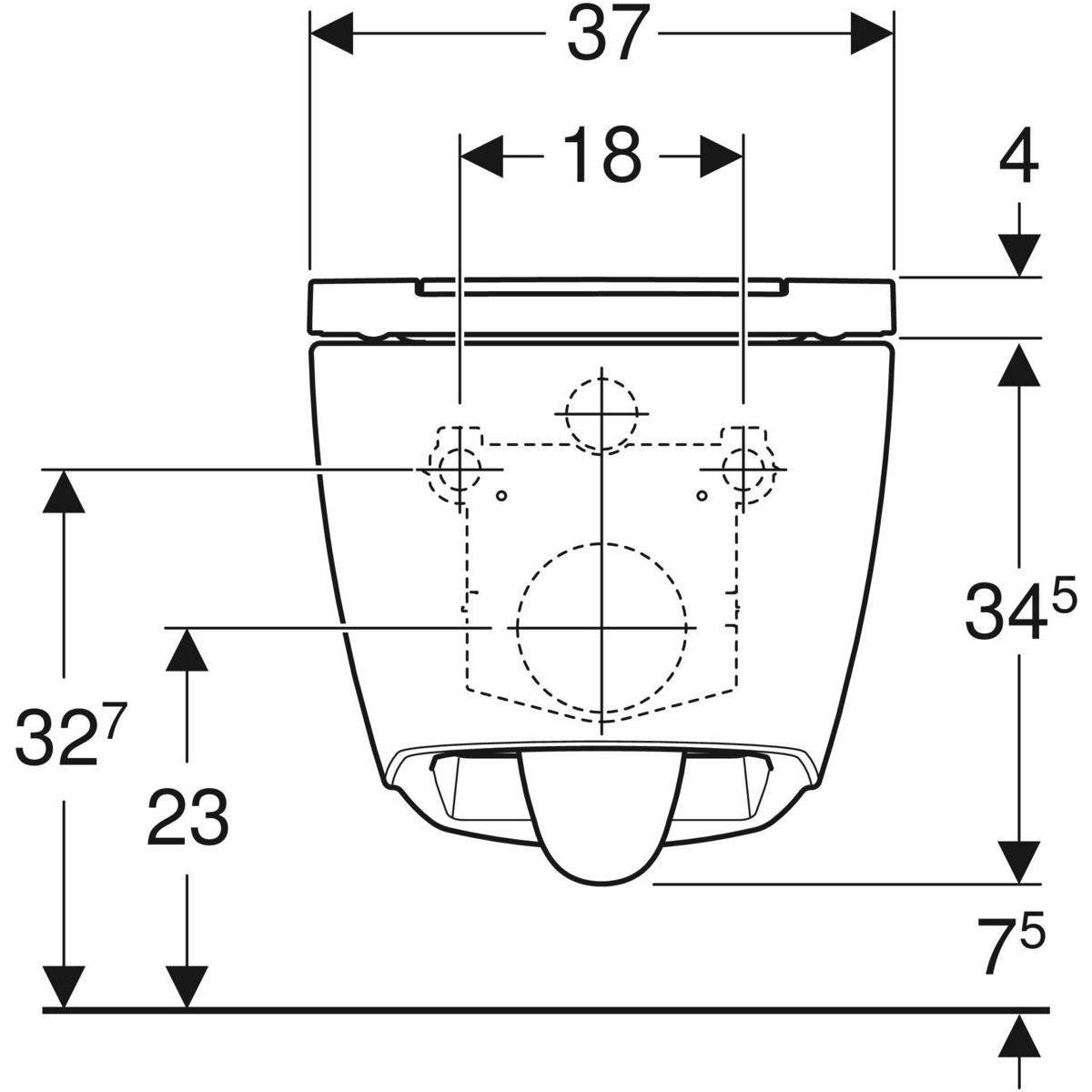ONE Wand-WC Tiefspüler, TurboFlush, mit WC-Sitz Designabdeckung chrom