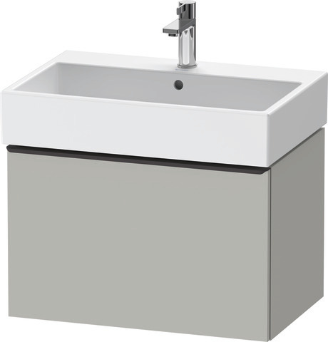 Duravit D-Neo Waschtischunterbau wandhängend mit Möbelgriff Diamantschwarz