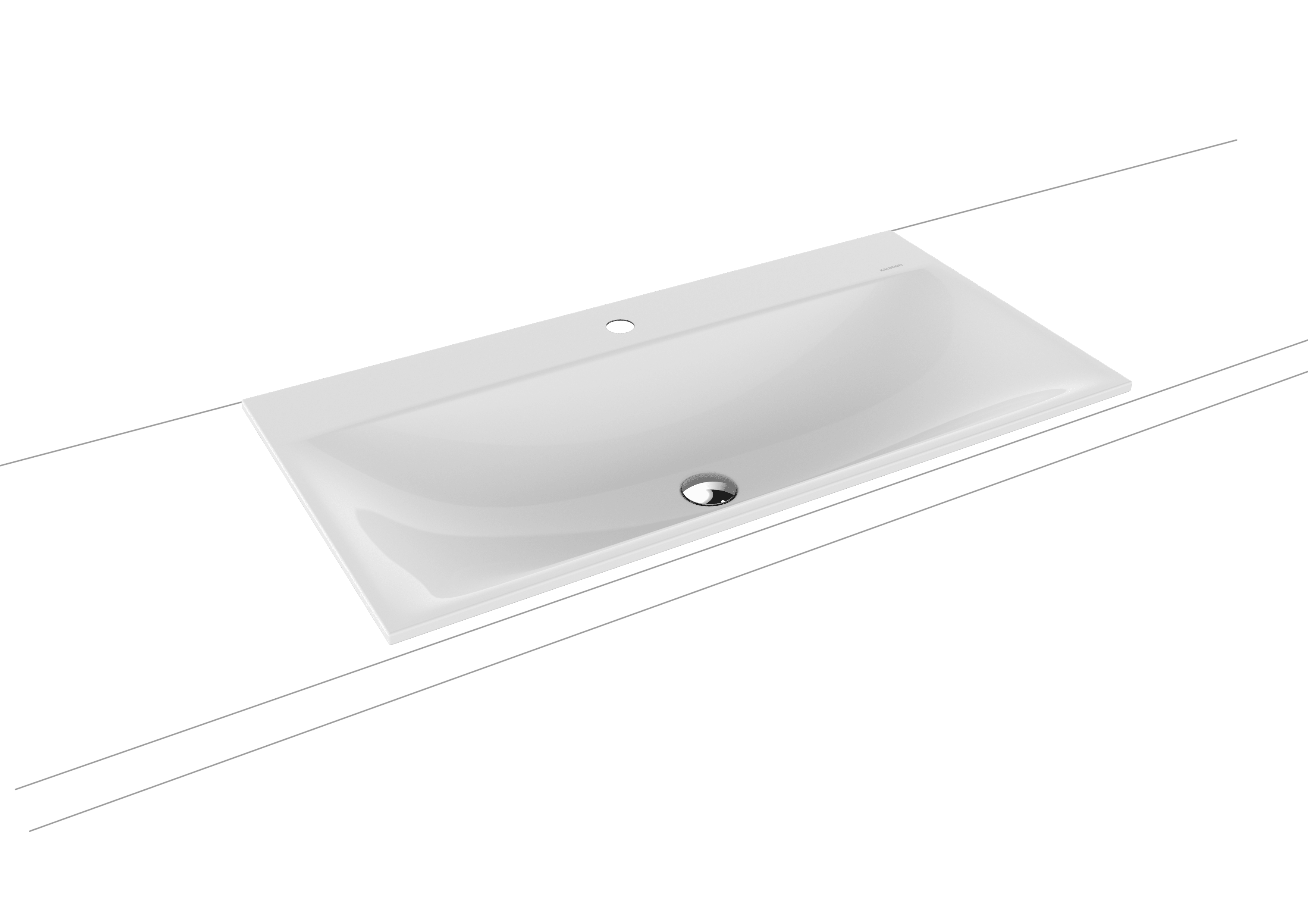 Kaldewei Silenio Einbauwaschtisch; Modell 3038; 900 x 460 x 14mm, mit 1 x 3 Hahnlöchern