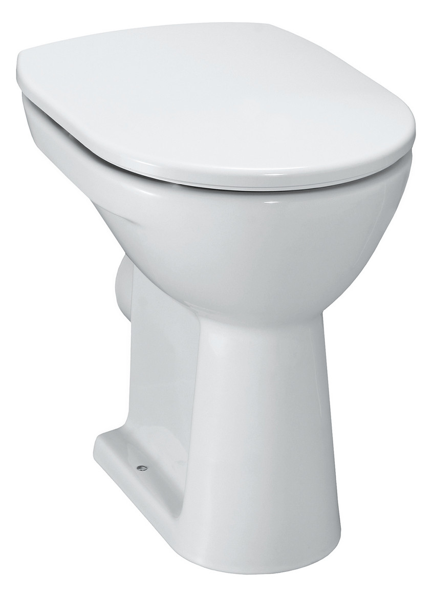 Stand-WC aus Keramik mit geschlossenem Toilettendeckel