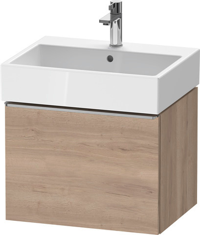 Duravit D-Neo Waschtischunterbau wandhängend mit Möbelgriff Edelstahl gebürstet