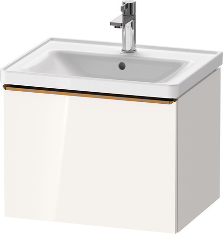 Duravit D-Neo Waschtischunterbau wandhängend mit Möbelgriff Bronze gebürstet