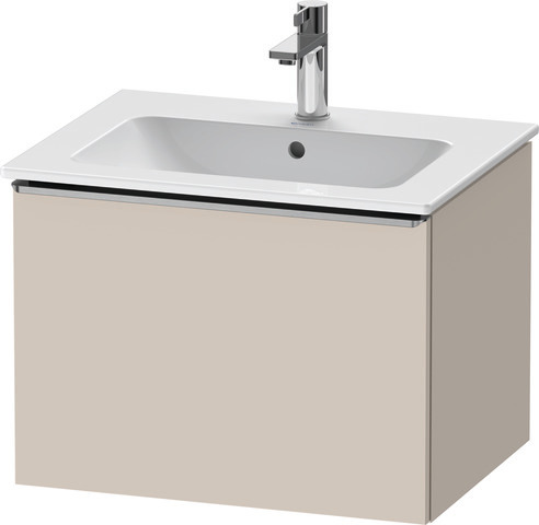 Duravit D-Neo Waschtischunterbau wandhängend mit Möbelgriff Edelstahl gebürstet