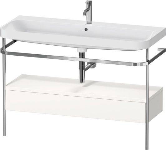 Happy D.2 Plus Möbelwaschtisch c-shaped mit Metallkonsole, bodenstehend, 1175 x 490mm