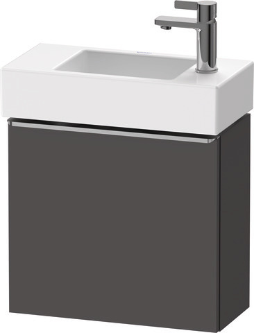 Duravit D-Neo Waschtischunterbau wandhängend mit Möbelgriff Edelstahl gebürstet