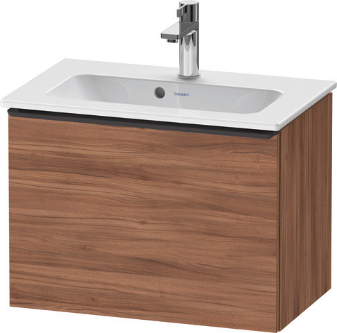 Duravit D-Neo Waschtischunterbau wandhängend mit Möbelgriff Diamantschwarz