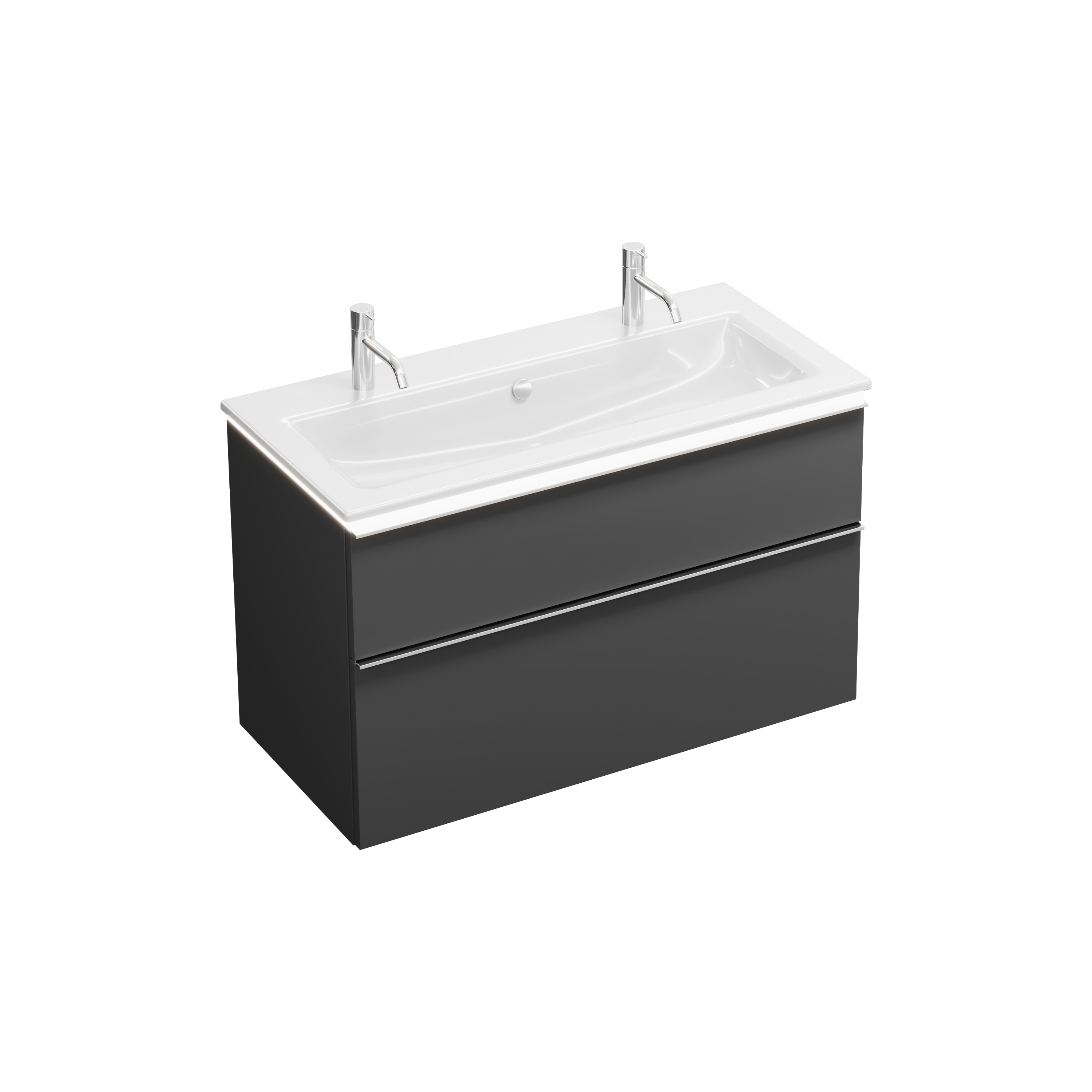 Eqio Slim bathroom furniture set SHBW102 Dark gray matt/alpine white