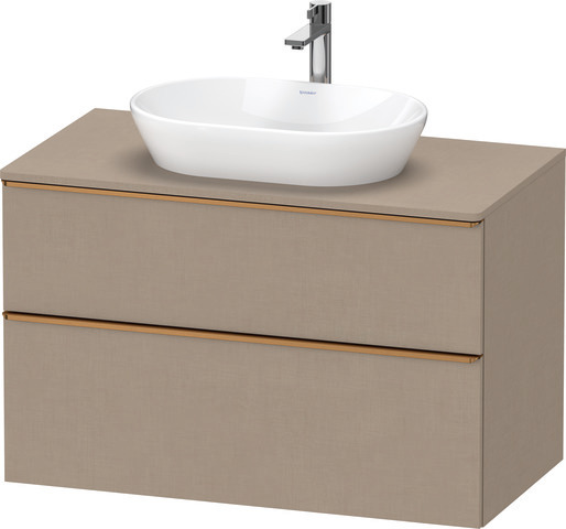 Duravit D-Neo Konsolenwaschtischunterbau mit Möbelgriff Bronze gebürstet