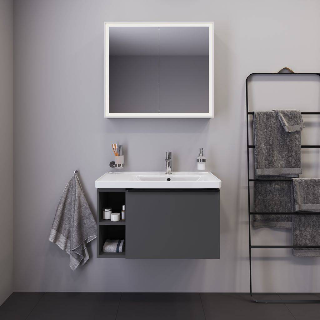 D-Neo Möbelwaschtisch, Becken links, 800 x 480mm