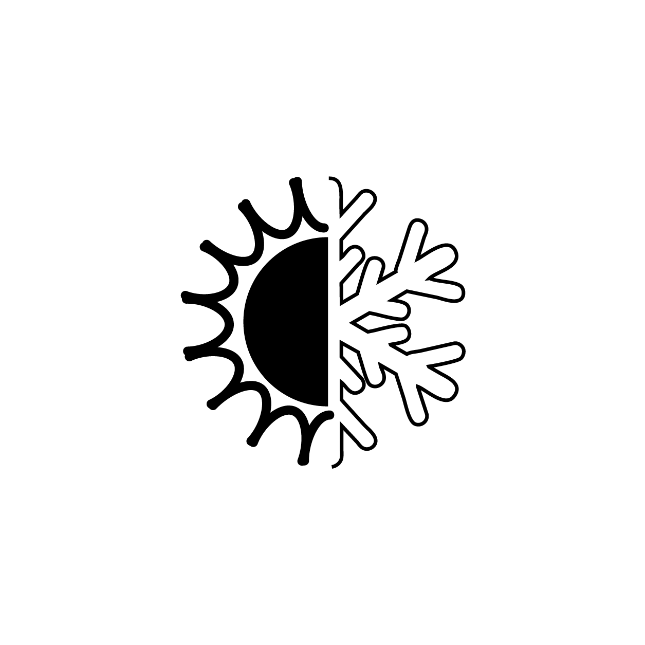 Icon Sonne und Schneeflocke für Temperatur