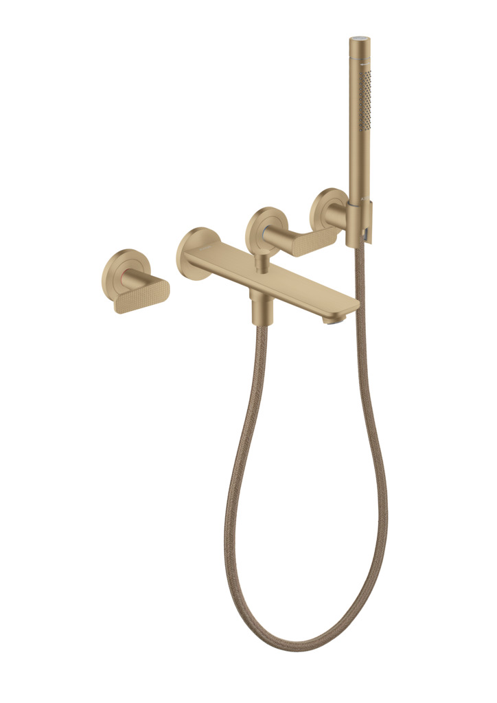 Axor Citterio C 3-Loch Wannenmischer mit Handbrause, Cubic Cut
