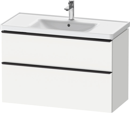 Duravit D-Neo Waschtischunterbau wandhängend mit Möbelgriff Diamantschwarz