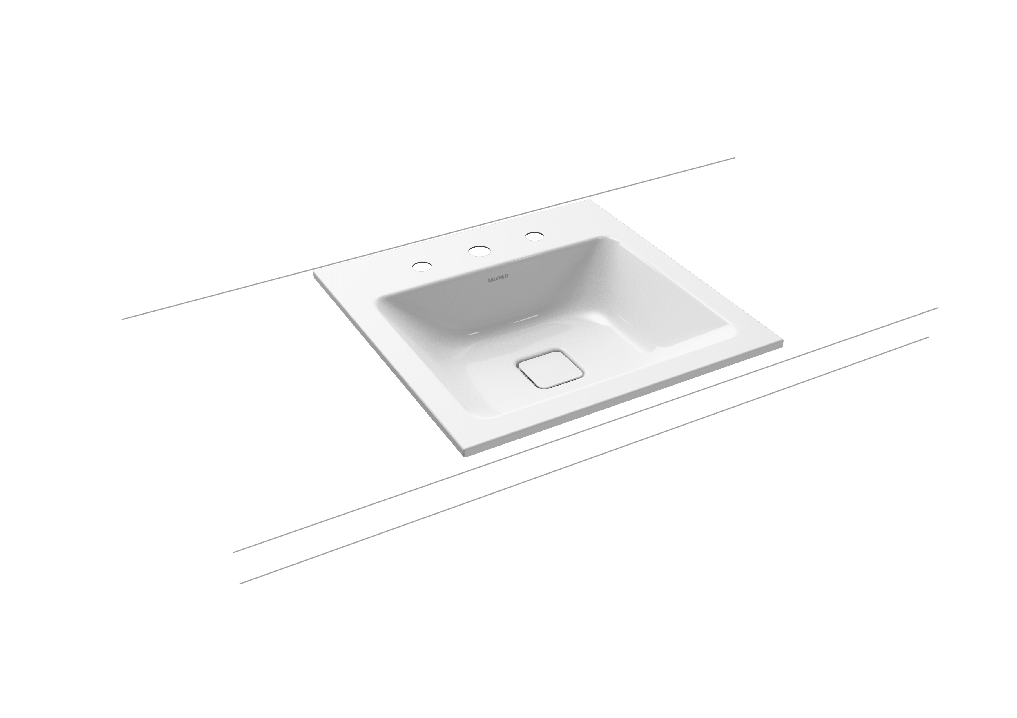 Kaldewei Cono Einbauwaschtisch 500 x 500 x 14mm, ohne Hahnloch
