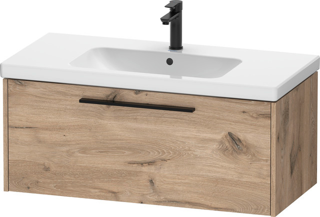 Duravit D-Code 2.0 Waschtischunterbau wandhängend, Griff diamant-schwarz, 984mm