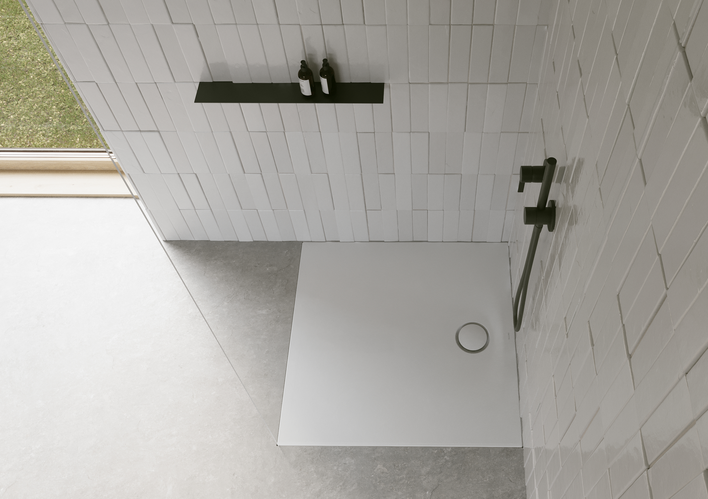 Ultra Space rectangular shower tray White 800x800x15/30mm