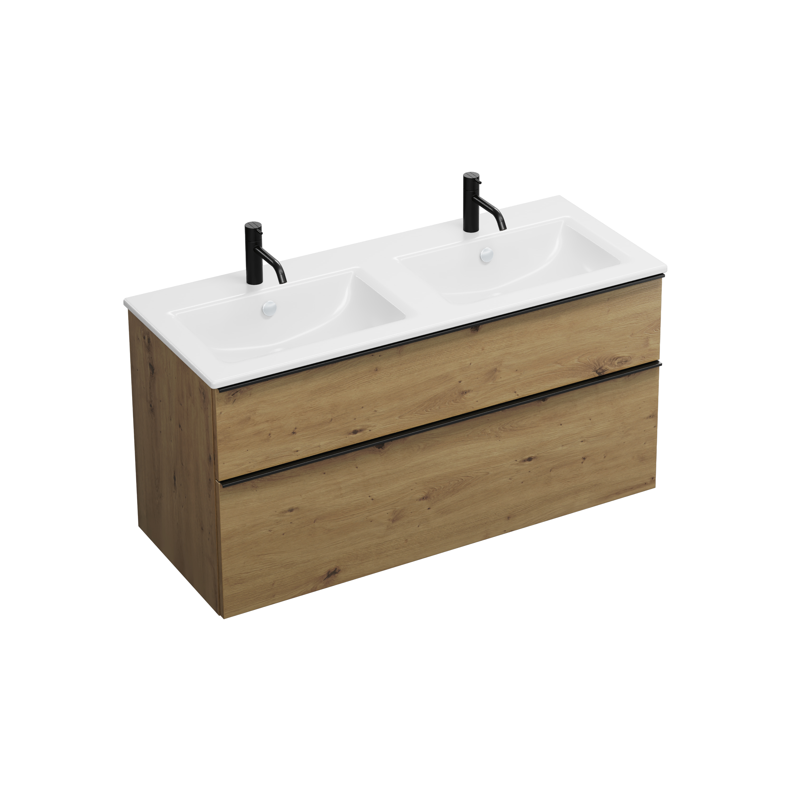 Eqio Slim bathroom furniture set SHBX122 Oak decor Urban/Alpine white