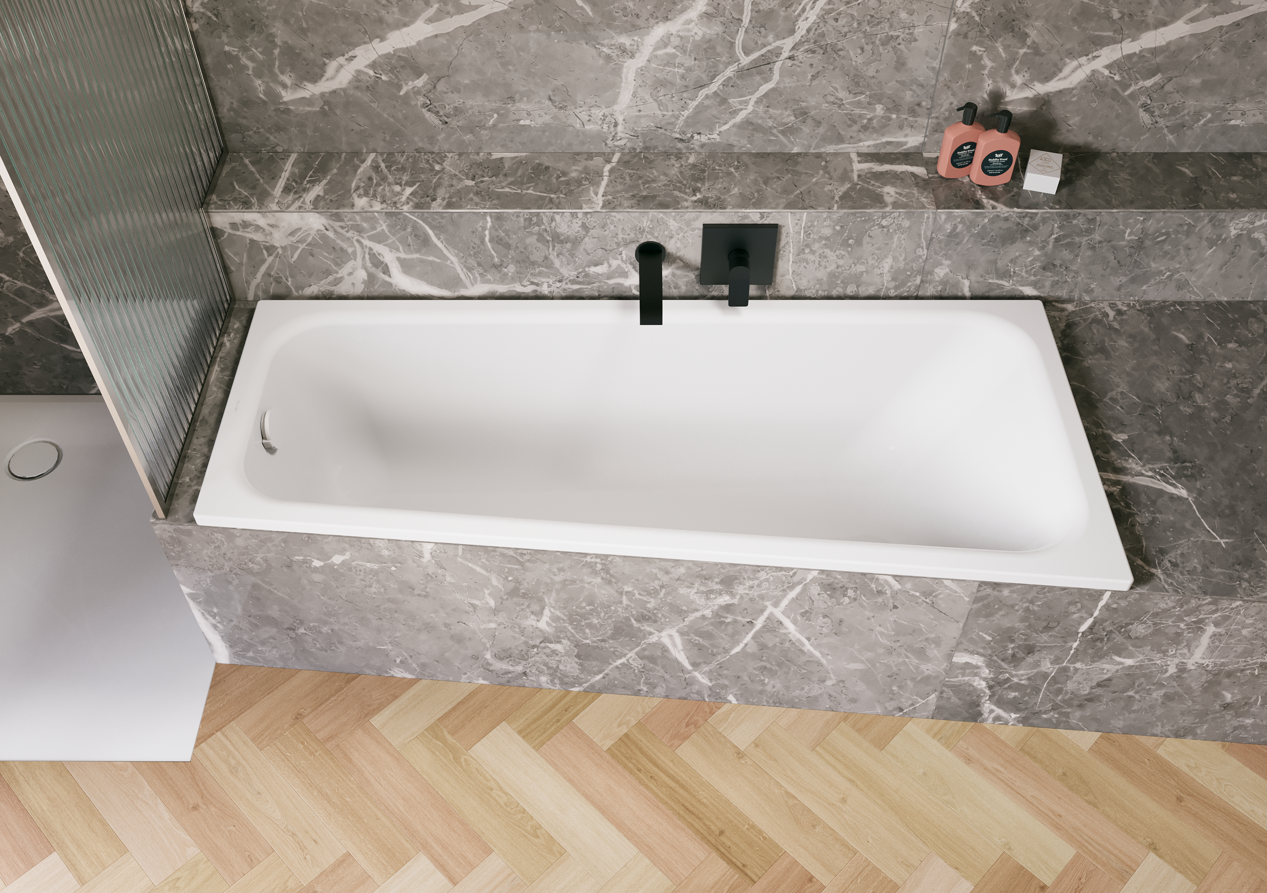 Space S space saver bathtub, corner right