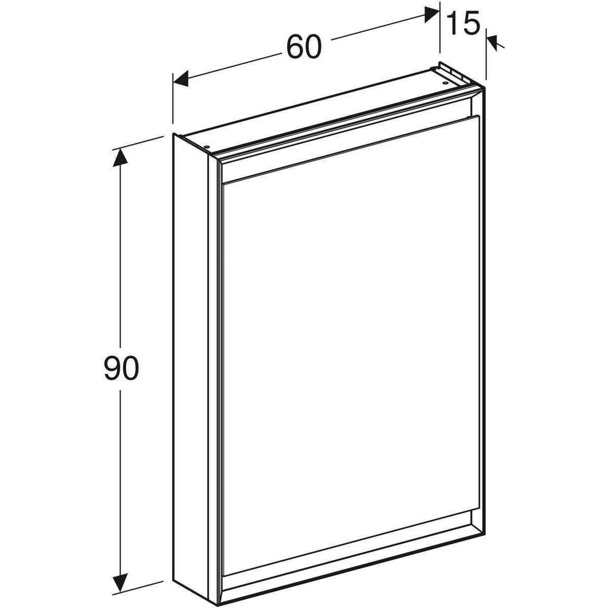 ONE Spiegelschrank mit ComfortLight  60 x 90 x 15cm