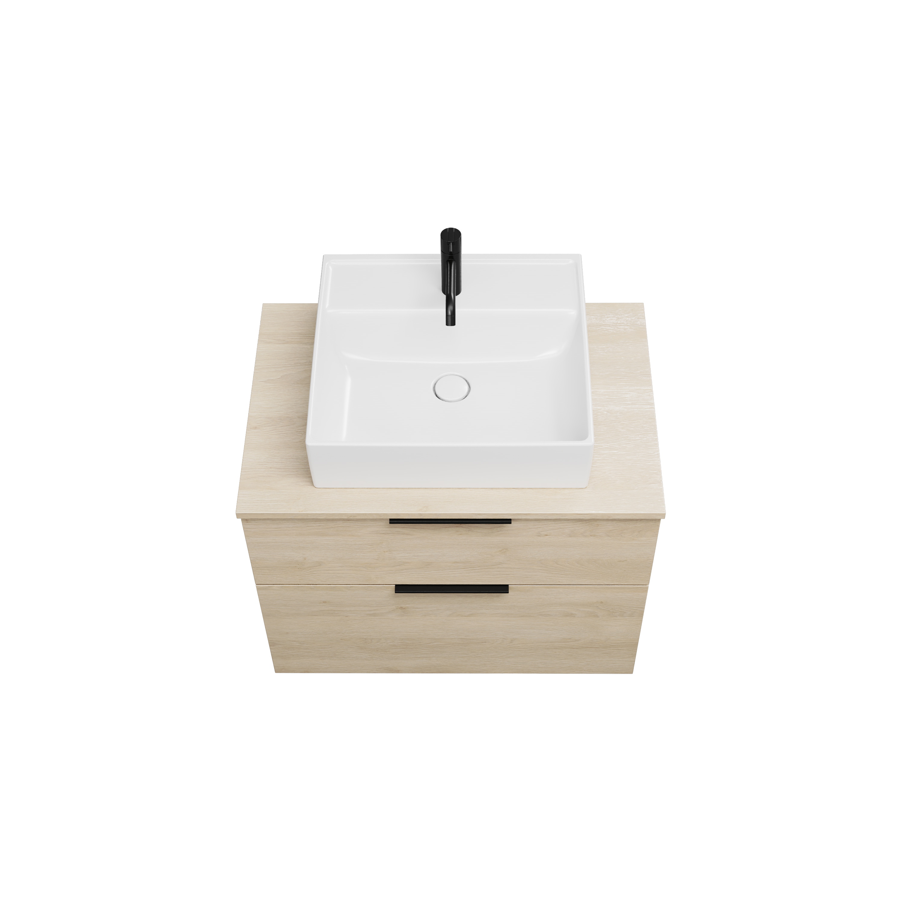 burgbad Eqio Konsolenplatte mit Unterschrank WXXH080 619x800x550 Eiche Dekor Cashmere