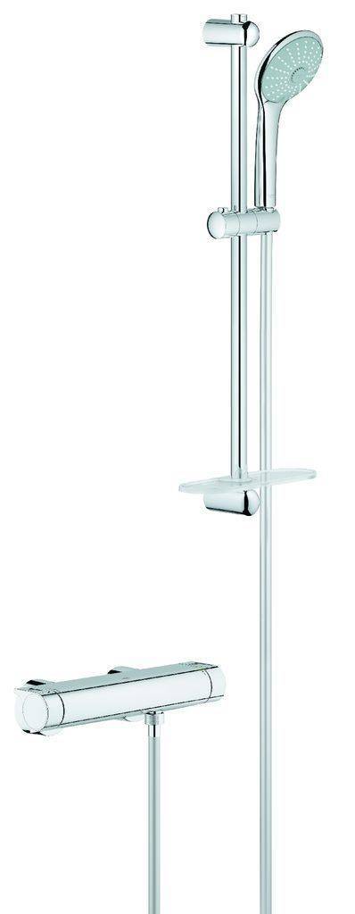 GROHE Grohtherm 2000 Thermostat-Brausebatterie für Wandmontage, mit Brausegarnitur