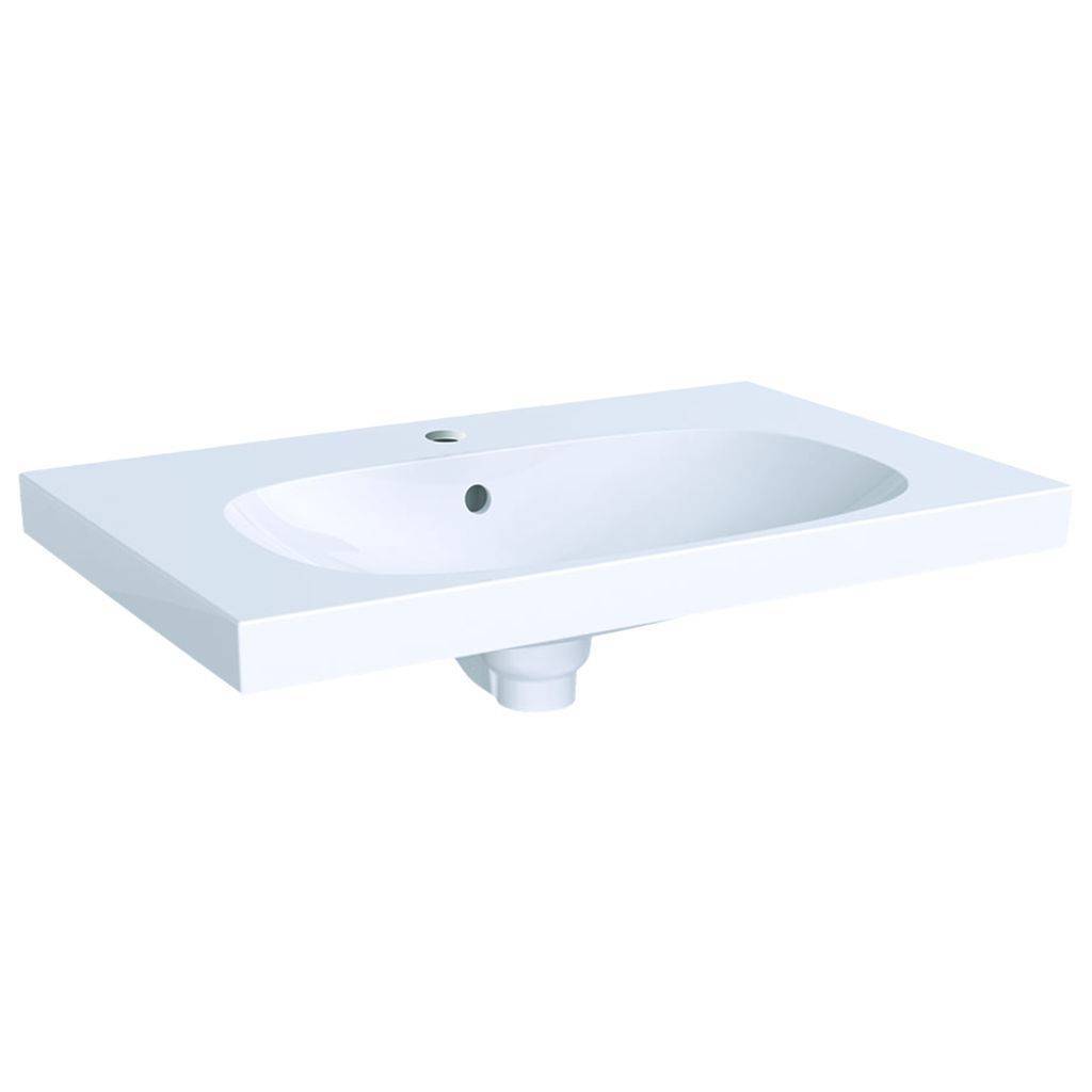 Geberit Acanto Waschtisch, 750 x 480mm, mit Hahnloch, mit Überlauf