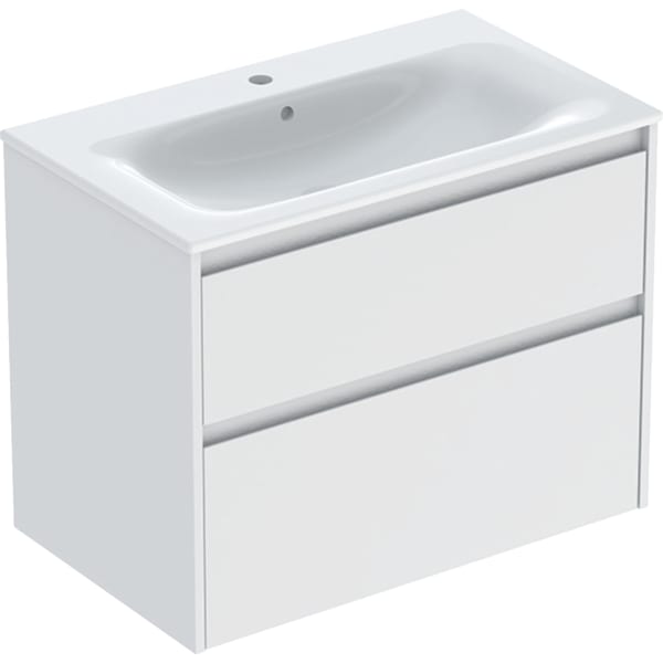 Geberit Renova Plan Badmöbel-Set 80x62,1x48cm, weiß/lack seidenmatt / KeraTect