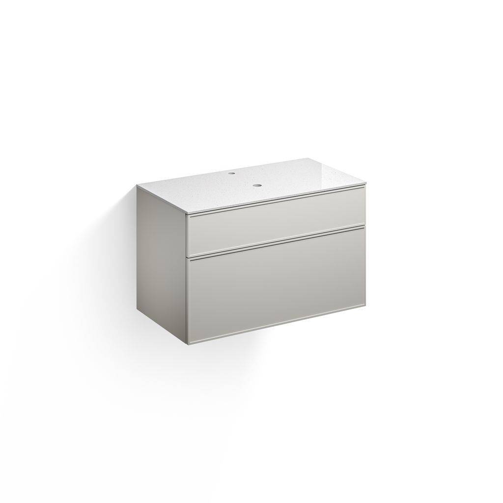 Arkta furniture module basin center, 100cm, with tap hole, two drawers