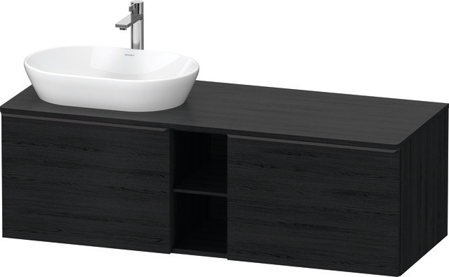 Duravit D-Neo Konsolenwaschtischunterbau mit Möbelgriff Diamantschwarz