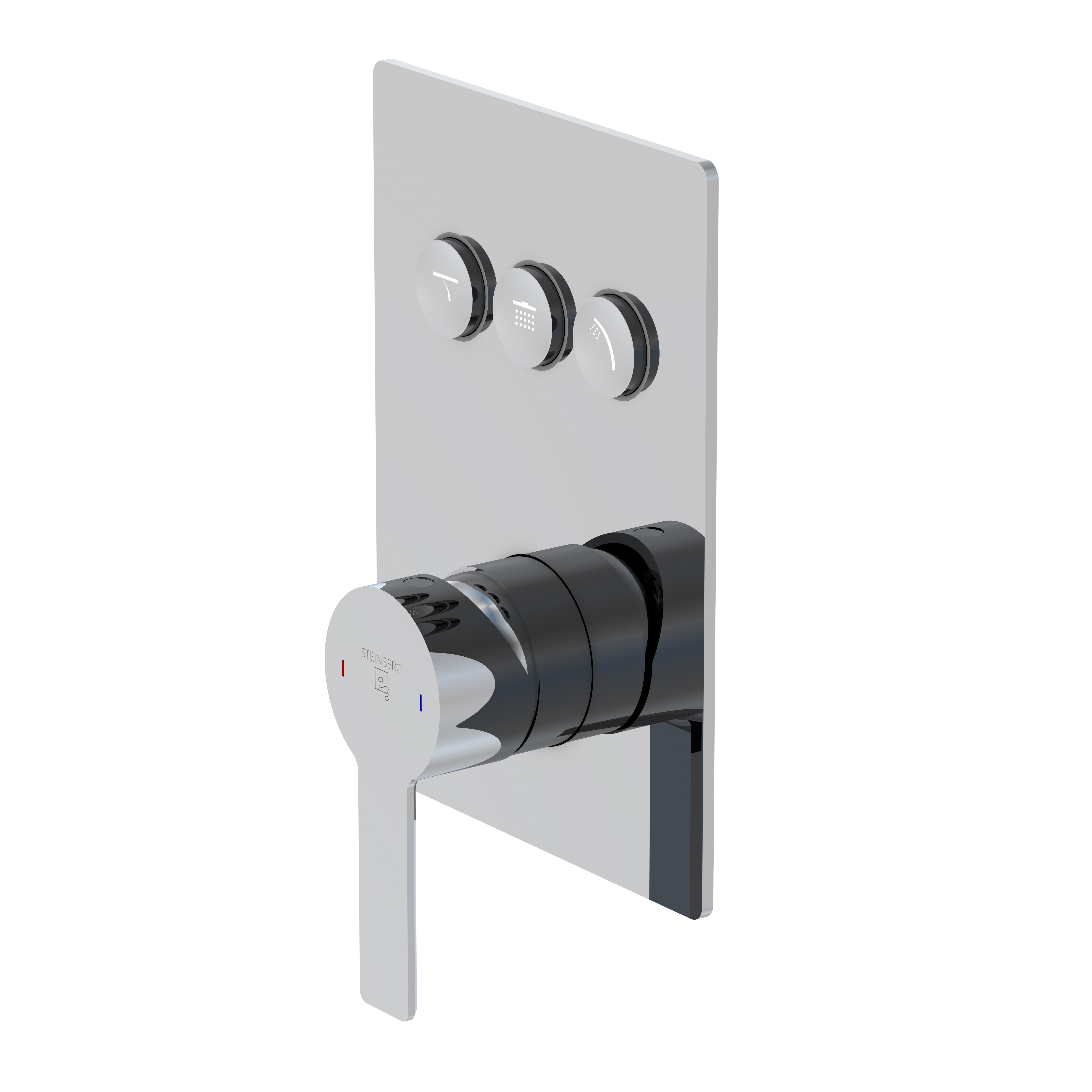 Sensual Rain single-lever bath/shower mixer for 3 consumers