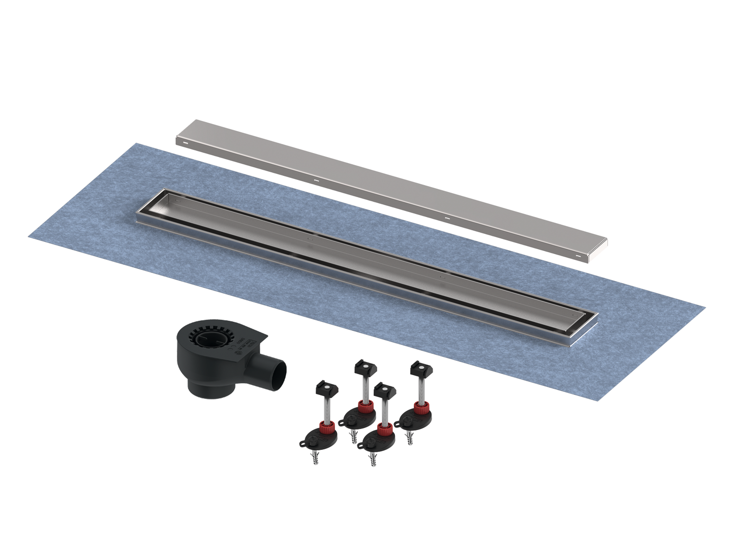 TECE TECElinus Plus Duschrinnenset, Ablauf "Norm", Rost "2 in 1", 700 mm