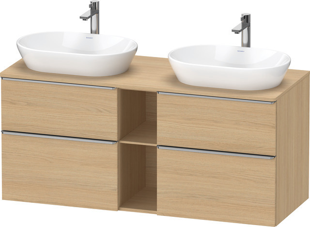 Duravit D-Neo Konsolenwaschtischunterbau mit Möbelgriff Edelstahl gebürstet