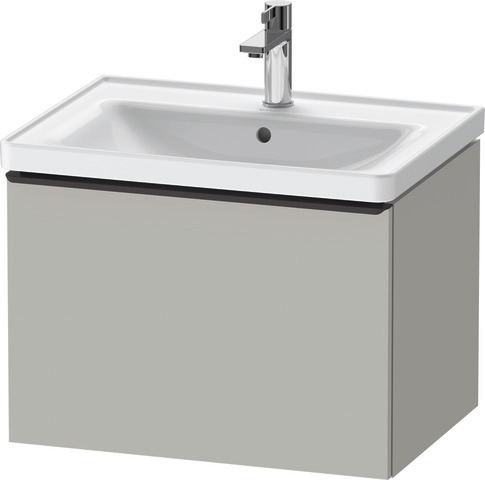 Duravit D-Neo Waschtischunterbau wandhängend mit Möbelgriff Diamantschwarz