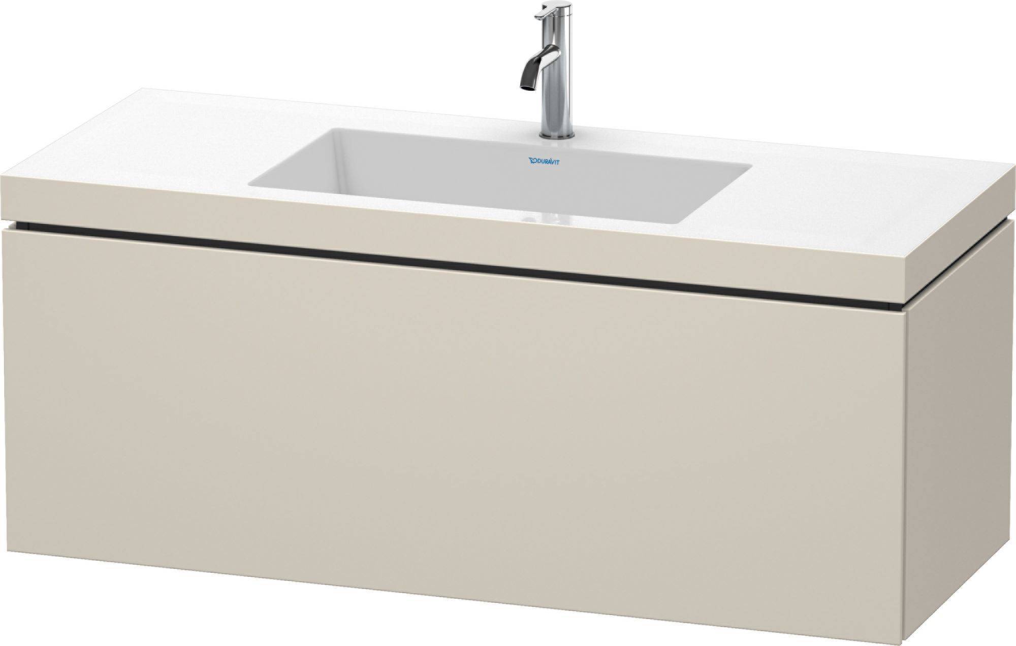 Duravit L-Cube Möbelwaschtisch c-bonded mit Unterbau wandhängend, LC6919N, 1200 x 480mm, 1 Auszug
