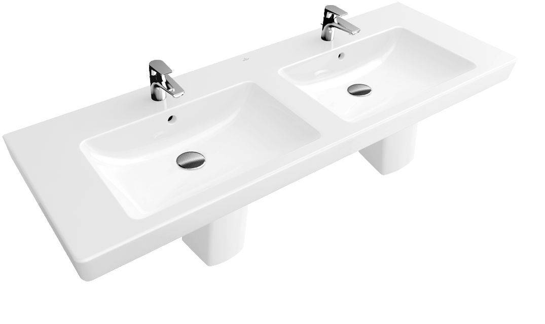 Subway 2.0 Schrank-Doppelwaschtisch  7175D0 1300x470 Weiß Alpin