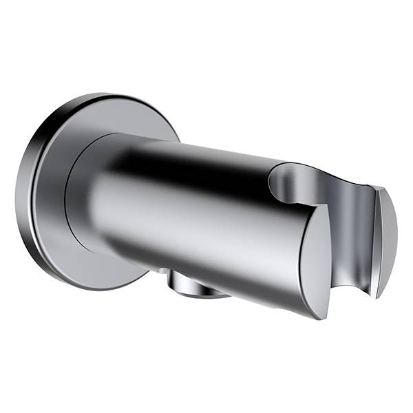 LAUFEN Twin Wandanschlussbogen mit Brausehalter Edelstahl Optik, gebürstet