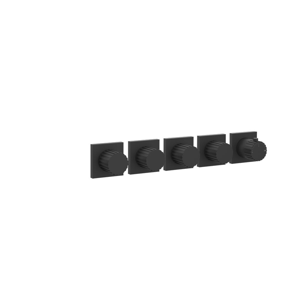 Gessi Incastri Unterputz-Thermostat, 4 Ventile, schwarz matt