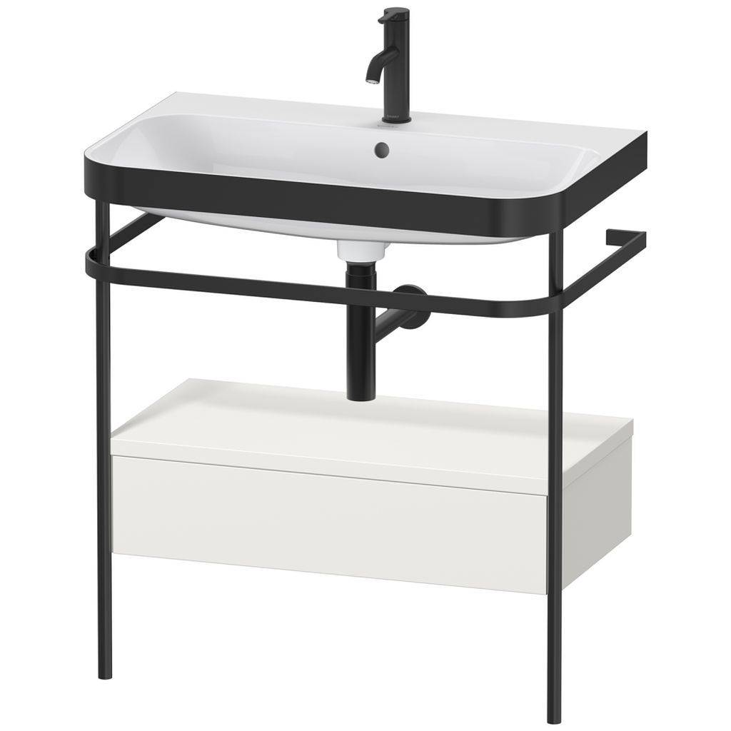 Duravit Happy D.2 Plus Möbelwaschtisch c-bonded mit Metallkonsole, bodenstehend, 775 x 490mm