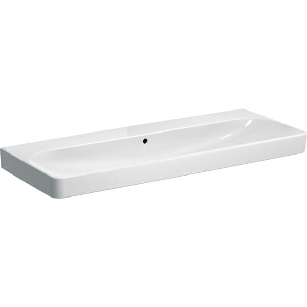 Geberit Smyle Waschtisch, eckig, 120x48cm ohne Hahnloch, mit Überlauf, weiß, KeraTect