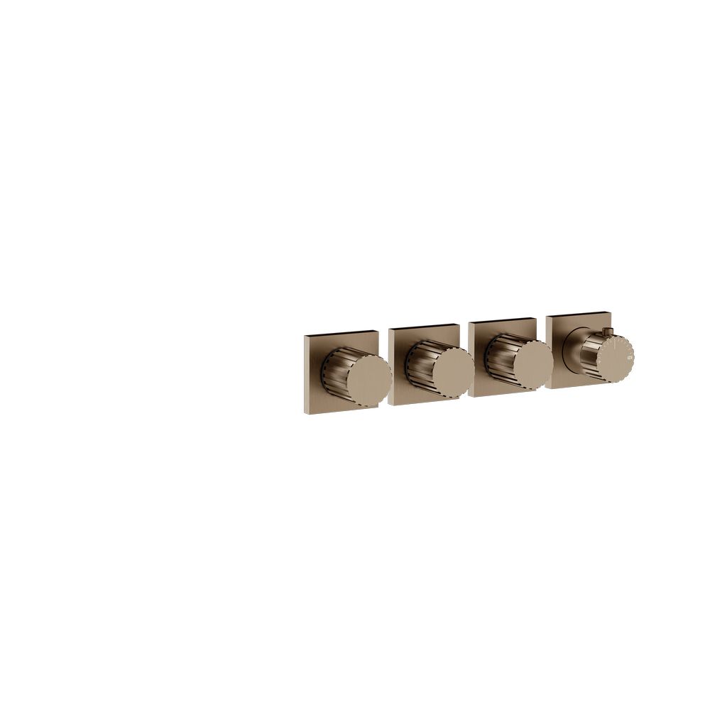 Gessi Incastri Unterputz-Thermostat, 3 Ventile, Coffee bronze gebürstet PVD