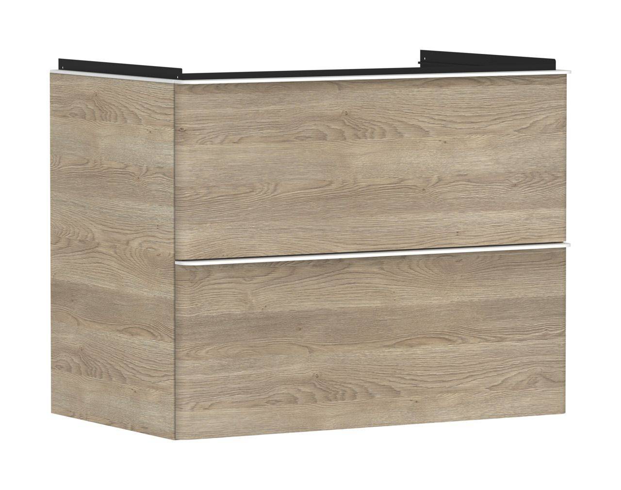 Hansgrohe Xelu Q Waschtischunterschrank 780mm Korpus Eiche natur, Griff mattweiß