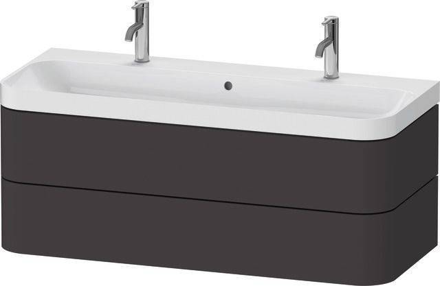 Duravit Happy D.2 Plus Möbelwaschtisch c-shaped mit Unterbau, wandhängend, 1175 x 490mm
