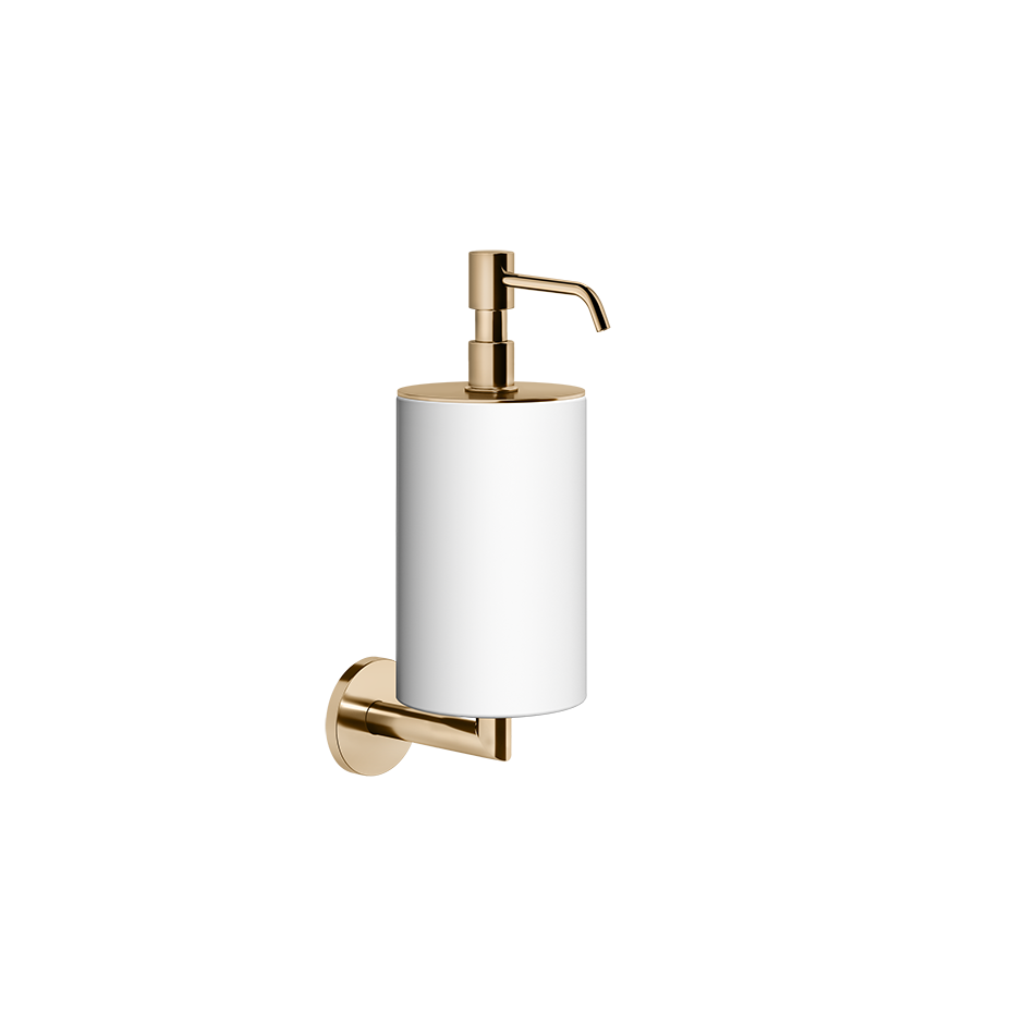 Gessi TONDO Seifenspender mit Becher weiß, warm bronze