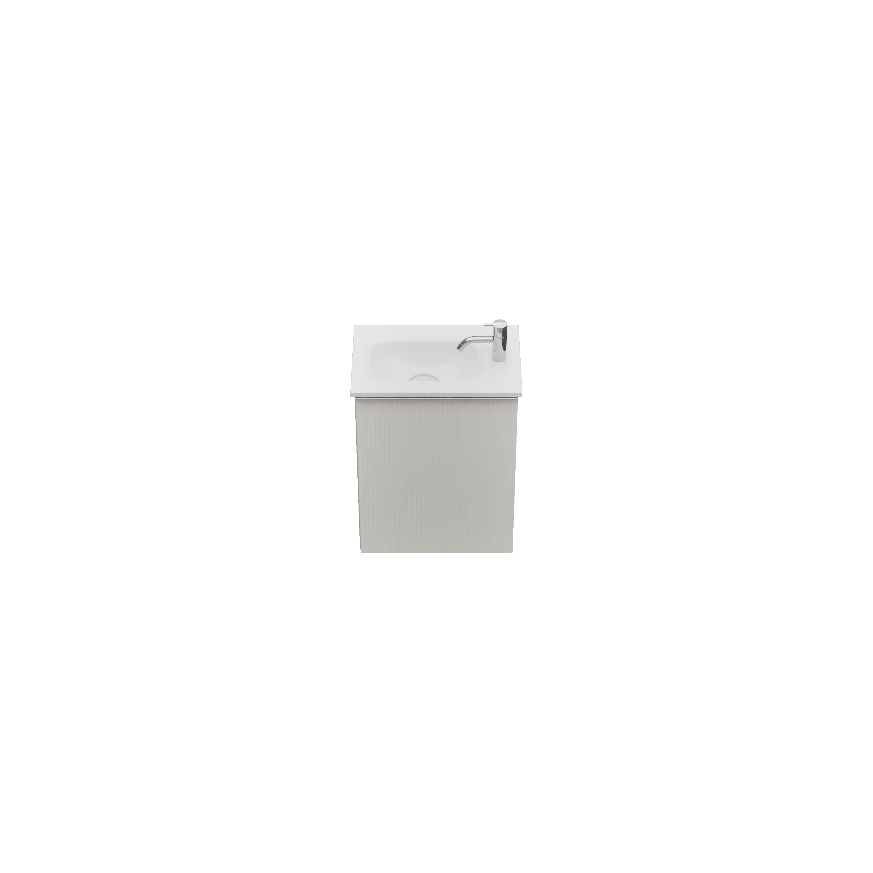 burgbad Fiumo 2.0 Gäste-Badmöbel-Set 470mm Veloursgrau Softmatt, Griff Chrom G0146