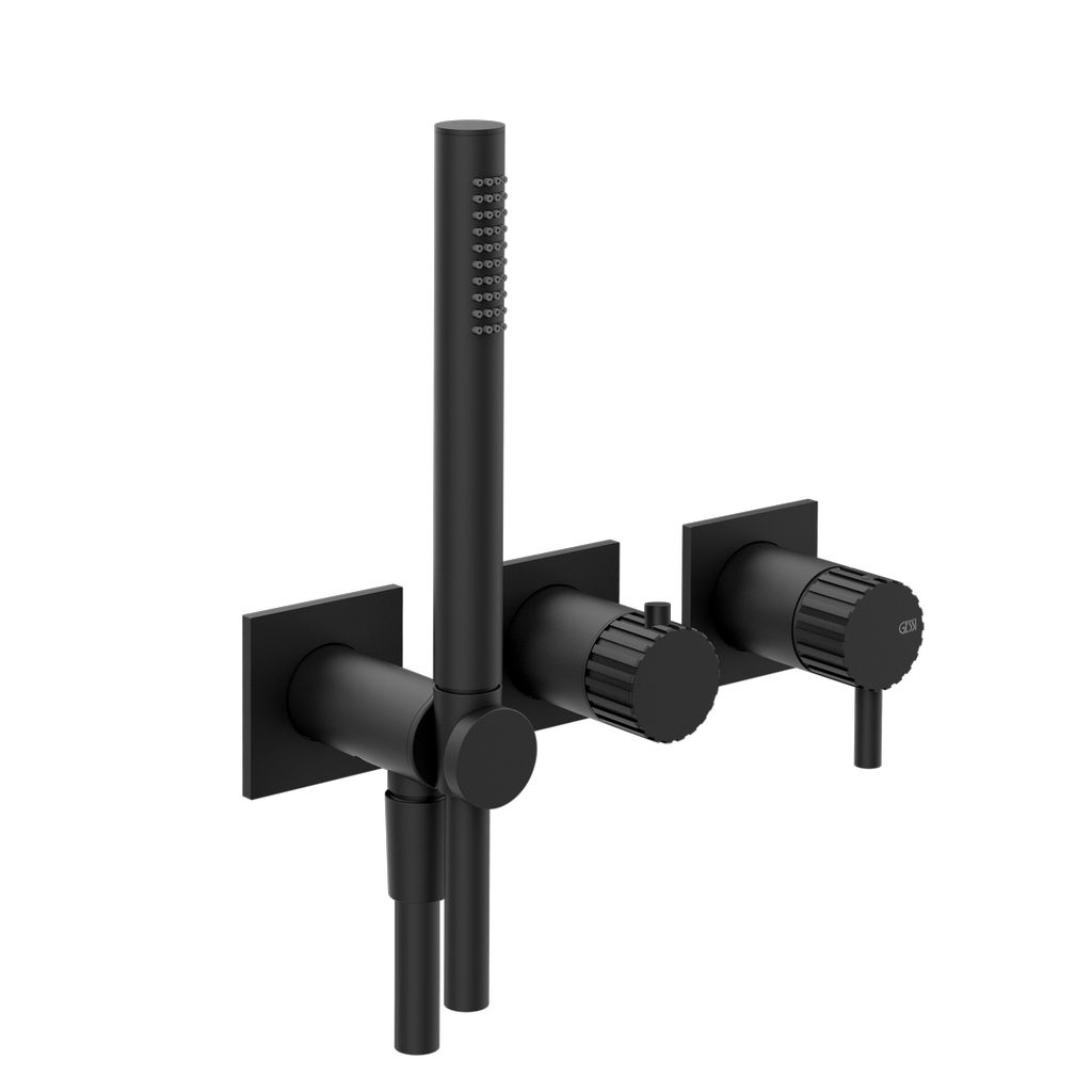 Gessi Incastri Brause-Set schwarz matt